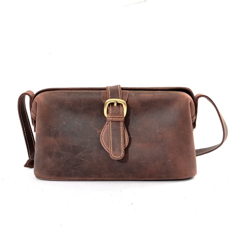 

YISHEN Vintage Crazy Horse Genuine Leather Women Crossbody Bags Handmade Casual Female Shoulder Bags Messenger Bags MSYD003