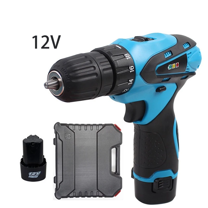 

Professional Power Tools 12V Multifunctional Electric Screwdriver Cordless Screwdriver with Lithium Battery * 2 Home Toolbox