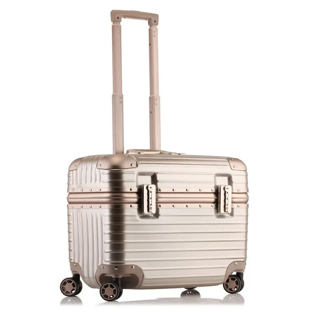 

Aluminum Frame PC Travel Rolling Lugagge Bags Suitcase Bag Trip Box Carry On 18Inch Business Computer Trolley Case Customs lock