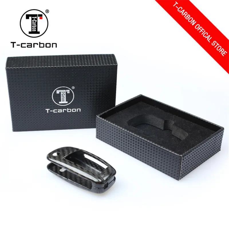 

Car Accessories for AUDI Genuine Carbon Fiber Car Auto Remote Key Case Cover fod Holder Skin Shell A3 8P A6 TT Q3 A1 A4 Q7 S3
