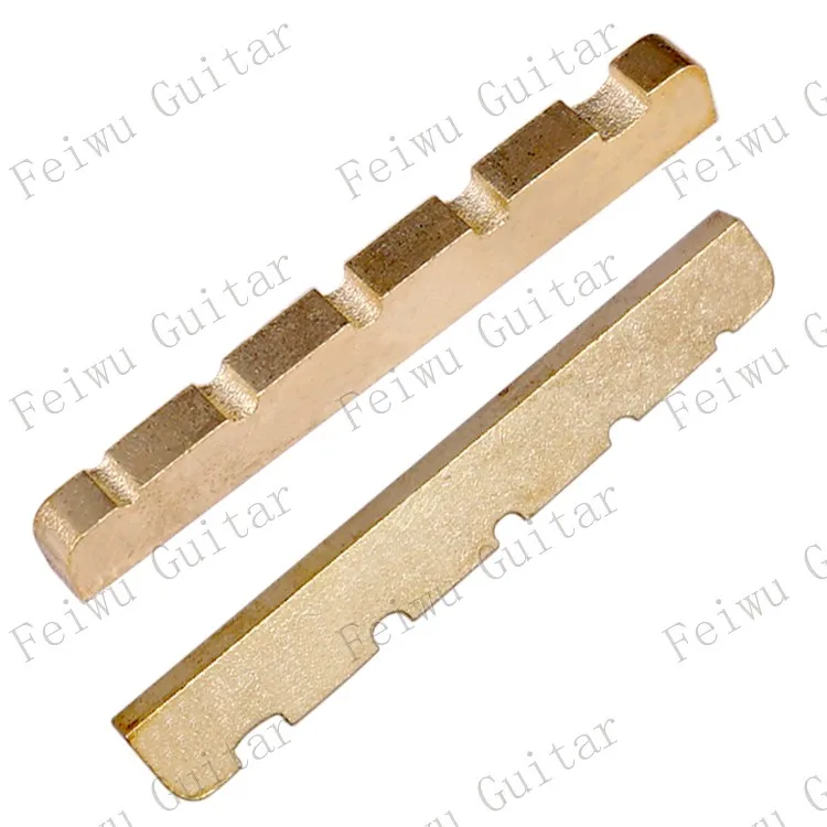 

1 Pcs 5 String Slotted Brass Nut for 5-String Electric Bass Guitar Size 45 x 3.5 x 6-5mm - Brass Bass Nut
