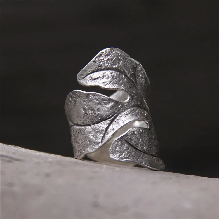 

2018 Direct Selling Real Anel Feminino Handmade 925 Sterling Ring Leaves Men And Thai Restoring Ancient Ways Do Old Opening