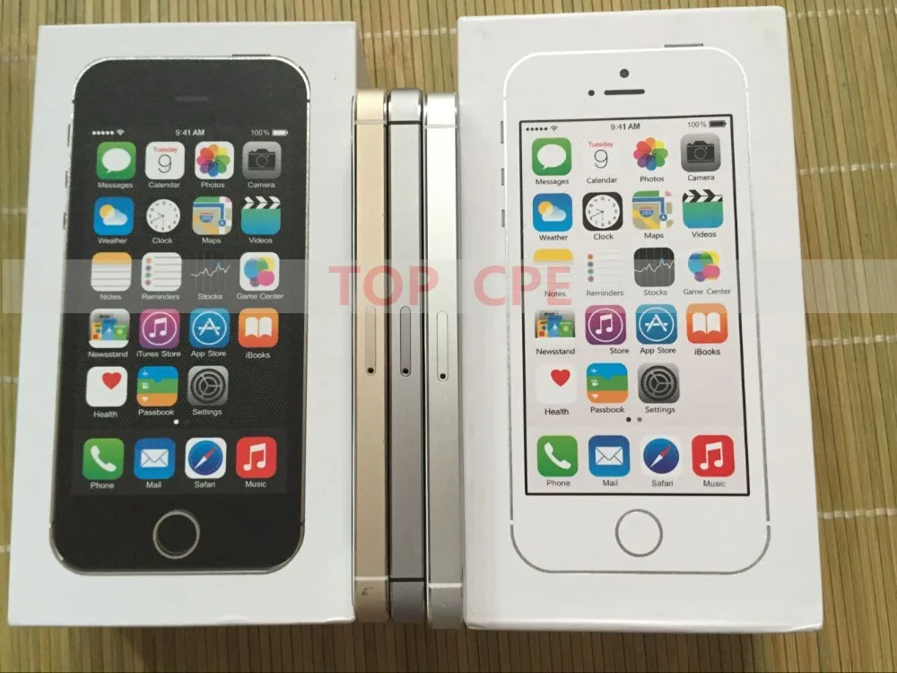 Apple iPhone 5S, разблокирован, 16 ГБ/32 ГБ/64 ГБ rom, 1 ГБ ram, iCloud, IOS, wifi, отпечаток пальца, два ядра, iPhone5S, мобильный телефон