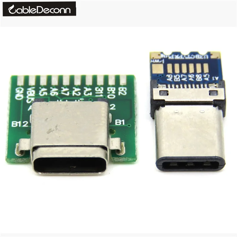 

DIY 24pin USB 3.1 Type C Female Socket Connector SMT type with PC Board