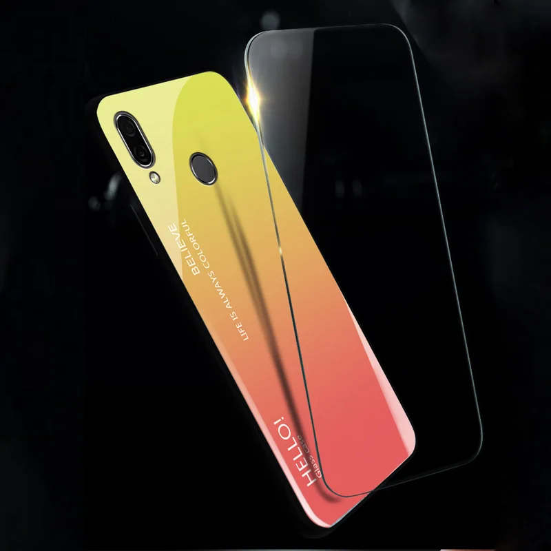 Luxury Gradient 9H Tempered Glass Phone Case Cover sFor Xiaomi Mi 9 A1 8 Lite Redmi Note 7 6 Pro F1 S2 6A 5 Plus Soft Frame Capa (5)