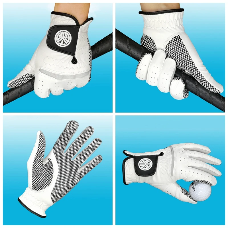 Мужские перчатки для гольфа Левая Правая рука мягкие дышащие овчины с противоскользящими гранулами перчатки для гольфа спортивные аксессуары для гольфа