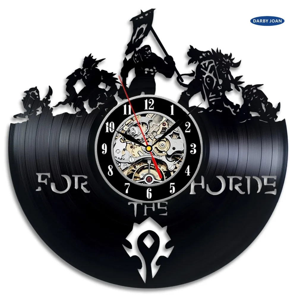 

World of Warcraft WOW Gift Vinyl Wall Clock Vintage Decor Demon Illidan Figure,wall clock saat alarm clock reloj large