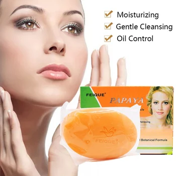

Botanical Formula Papaya Whitening Anti-freckle Soap Face Care Wash Basis Soap