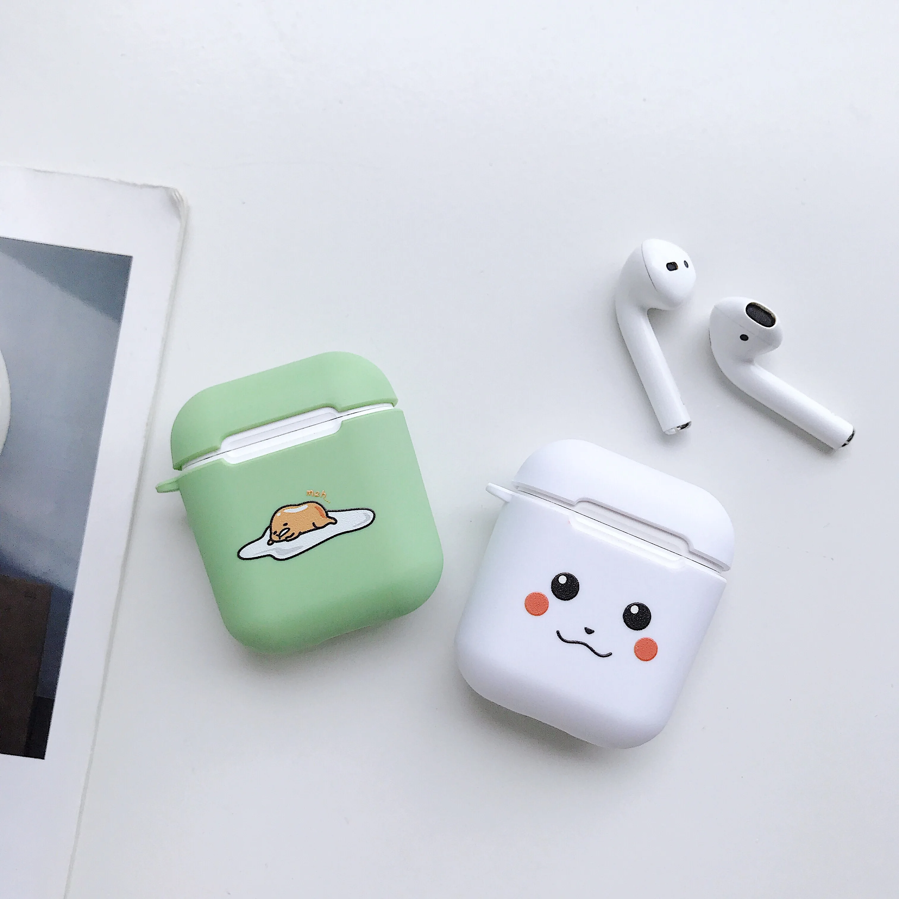 Силиконовые сумки для Air Pods лимонный арбуз Авокадо Фрукты кошка лапа собака корги мультфильм чехол для Airpods беспроводной Bluretooth наушники