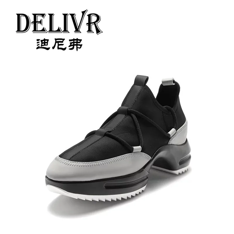 Женские кроссовки Delivr черные на вулканизированной платформе из натуральной кожи