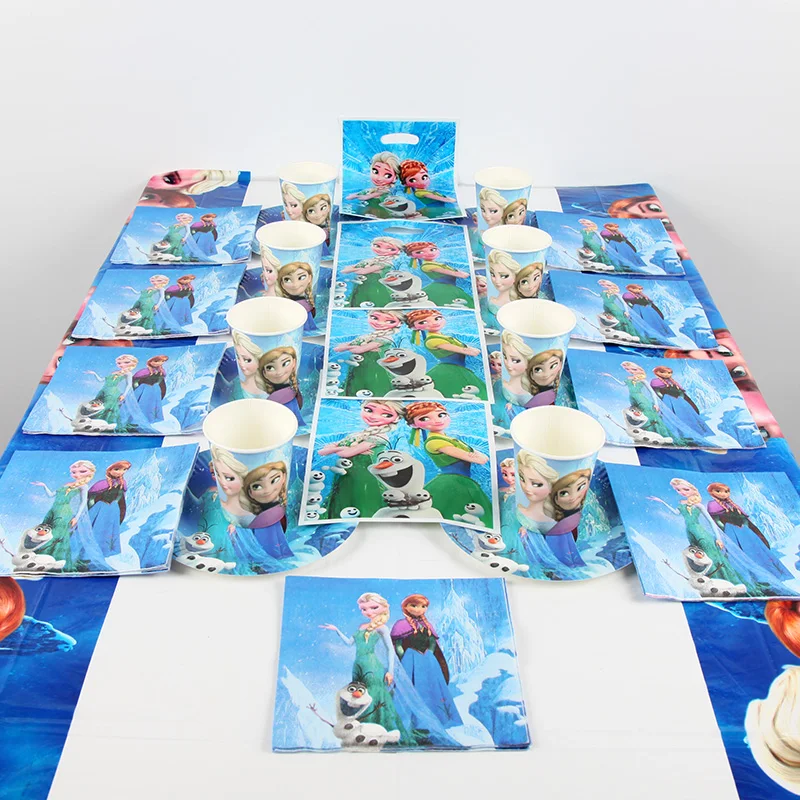 

Tableware Set Total 81 pcs Cup+gift bag+Tablecover+Napkin+plate Children Birthday Party Decorations Supplies