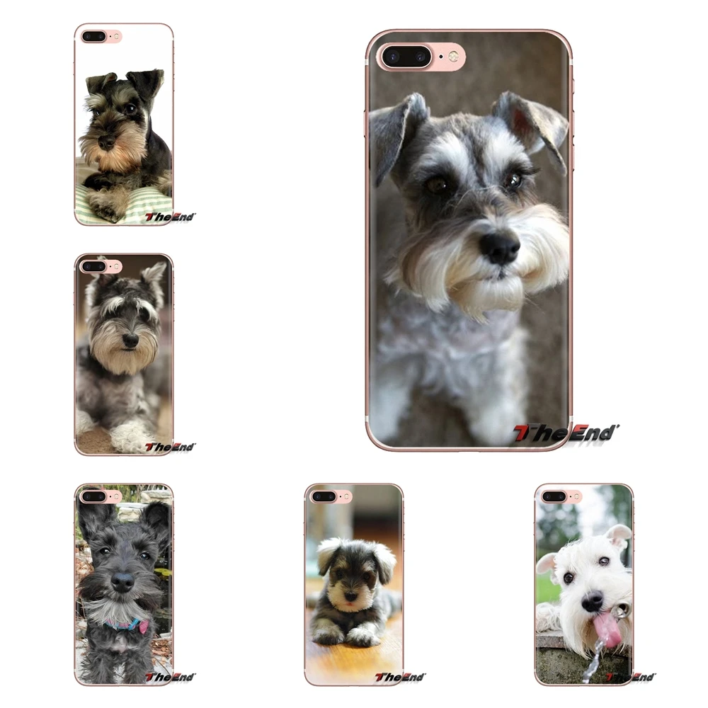Прозрачный чехол из ТПУ для Samsung Galaxy S3 S4 S5 Mini S6 S7 Edge S8 S9 S10 Plus Note 3 4 5 8 9 Miniature schnauzer puppy