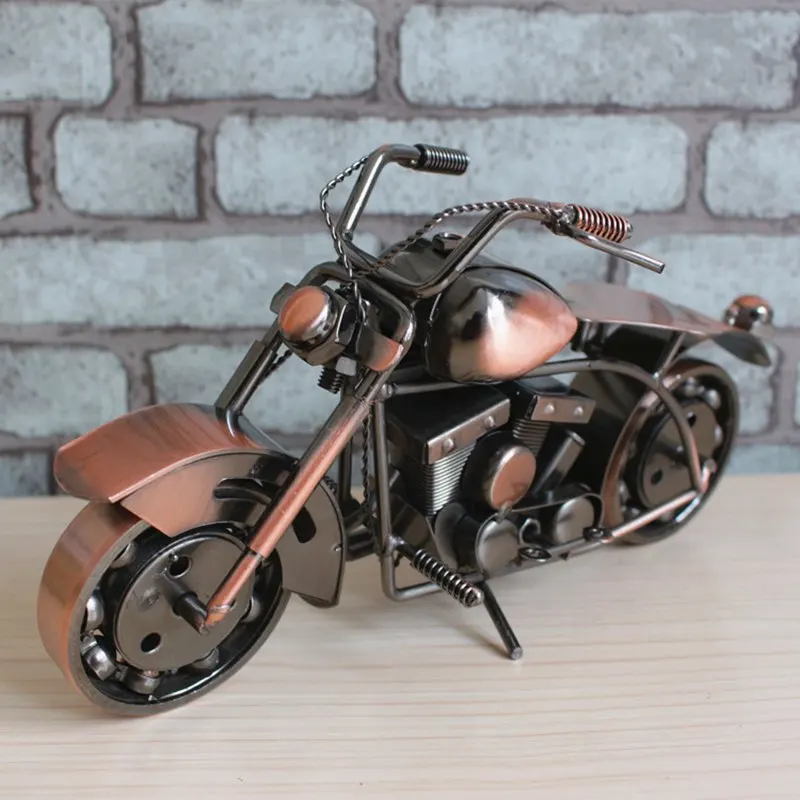 

Heavy Motorcycle Retro Iron Art Awesome Motorcycle Sculpture Decoration Craft 27x8x14cm Vintage Moto Ornament For Home & Bar