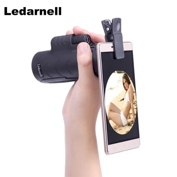 

Ledarnell 8x42 Telescope Waterproof Fogproof Single Camping Hand Focus Travel Monocular for Hiking Birdwatching +Adapter Phone
