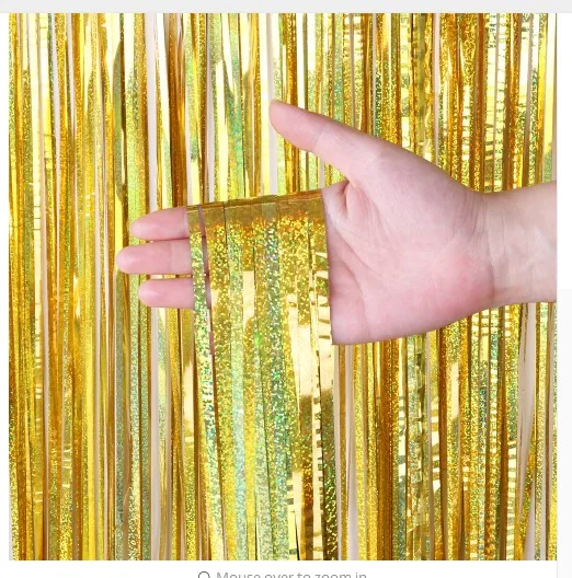 

Bachelorette Party Backdrop Curtains Glitter Gold Tinsel Fringe Foil Curtain Birthday Wedding Decoration Adult Anniversary Decor