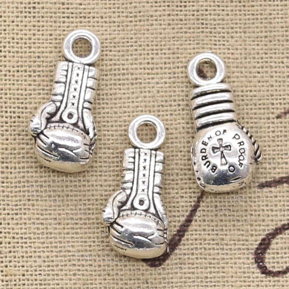 8pcs Charms boxing glove fist 22x11x7mm Antique Silver Plated Pendants