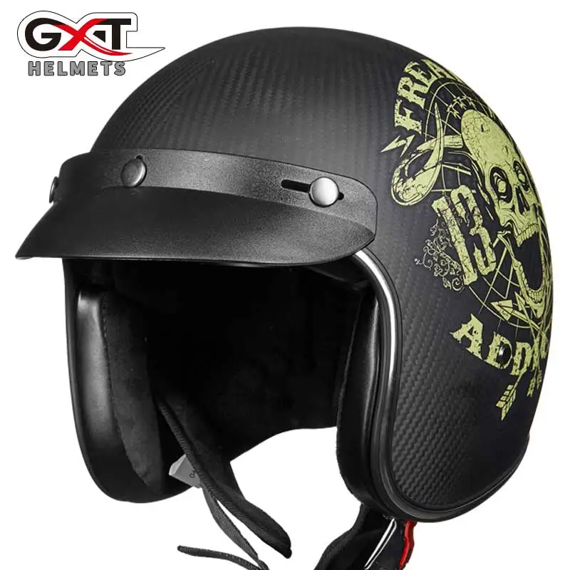 GXT 361 мотоциклетный шлем, закрывающий половину лица шлем halley стиль Электрический локомотив гоночный спортивный защитный шлем из углеродистого волокна