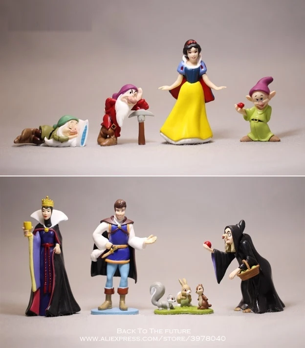 Disney Snow White and the prince 8 шт./компл. фигурки модель аниме мини украшение ПВХ