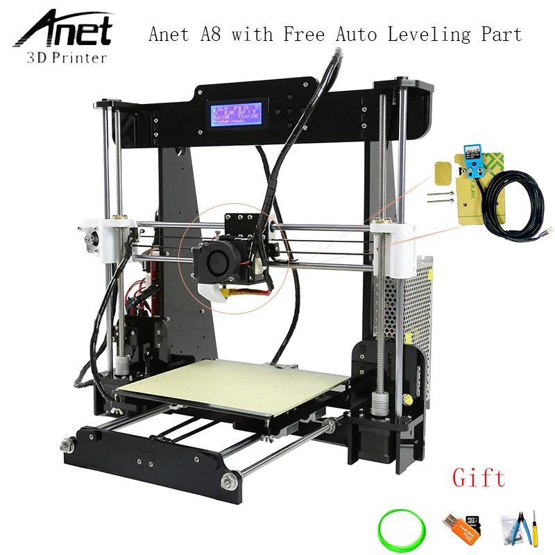 

High Precision Accuracy Reprap i3 DIY 3D Printer Kit PLA Filament Anet A8 Auto Leveling 3d Printer with Aluminium Alloy Hotbed
