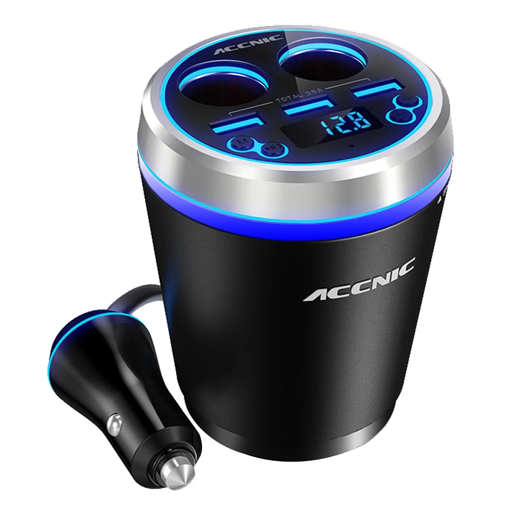 ACCNIC Bluetooth громкой связи автомобильный прикуриватель MP3-плеер беспроводной 3 fm-трансмиттер с USB АВТО музыкальный плеер