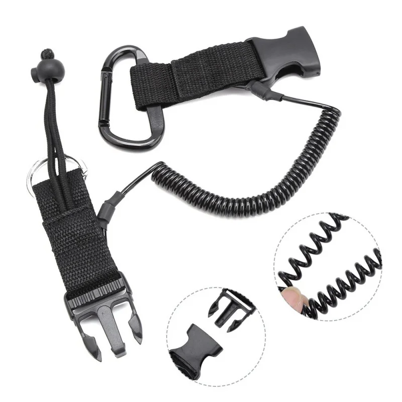 

Safety cuba Diving Camera Elastic Lanyard Buckle Dive Photo Accessories Black TPU &Nylon Buckle Clip Hook for Diving Camera
