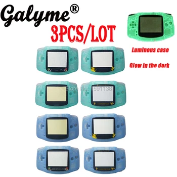 

3pcs/lot Green & Blue Color Fit GameboyAdvance Glow in the Dark Plastic Shell Case Housing For GBO Luminous Cover Boy Advance
