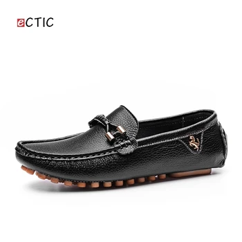 

Ectic Genuine Cow Leather Loafers Quality Comfortable Moccasins Daily Walking Classical Flats Breathable Summer Autumn Dropship