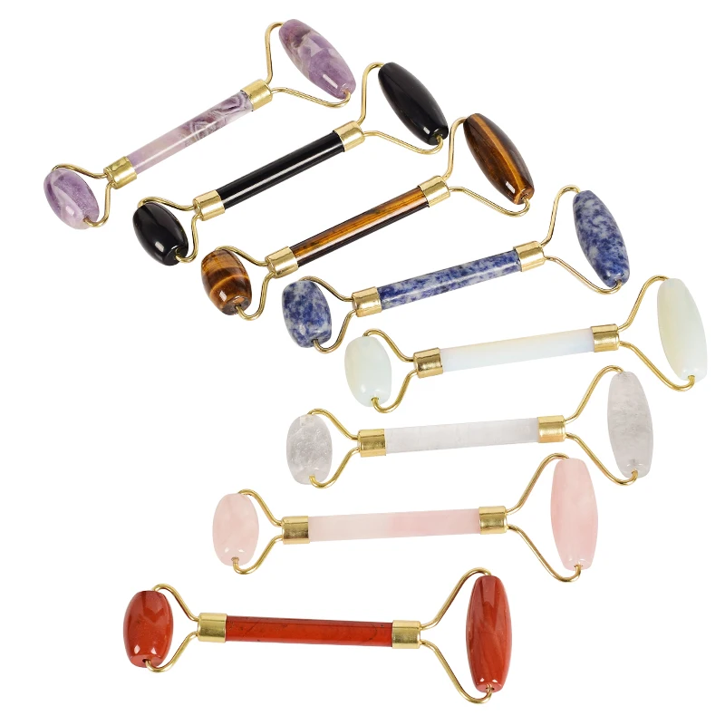  High Quality Facial Roller Massage Jade Stone Multicolor Body Massager Anti Wrinkle Cellulite Face 