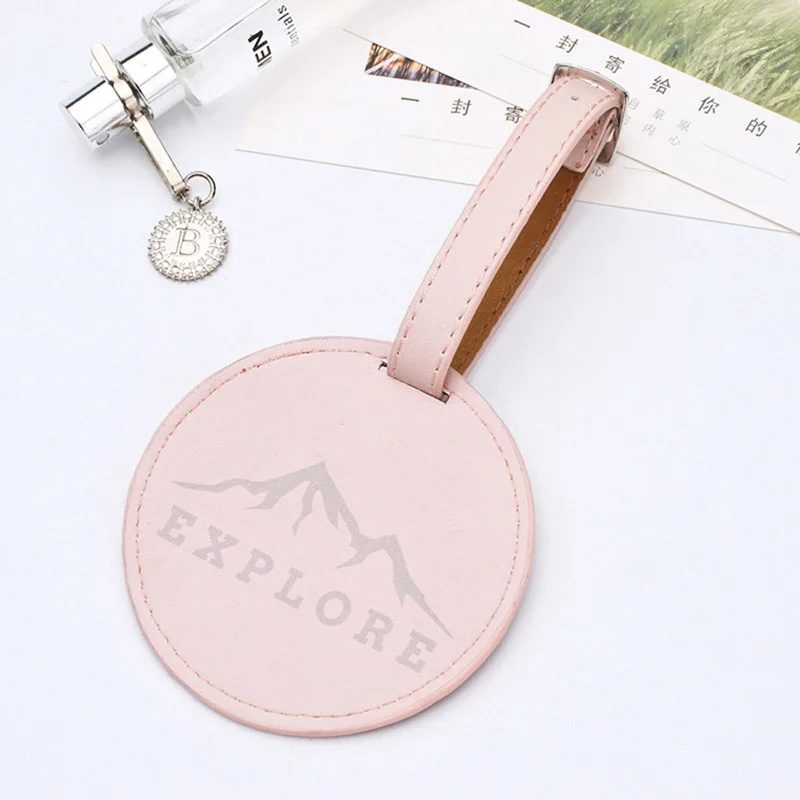 Travel Accessories I Need Vocation Luggage Tag Women Portable PU Leather Label Suitcase ID Address Holder Baggage Boarding Gift