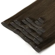 Волосы Neitsi, зажим из полиуретана в фабричного производства Remy Пряди человеческих волос для наращивания из двойной уточной нити 7 шт./компл., 16 клипс крепления 2" 50 см 100 г/компл