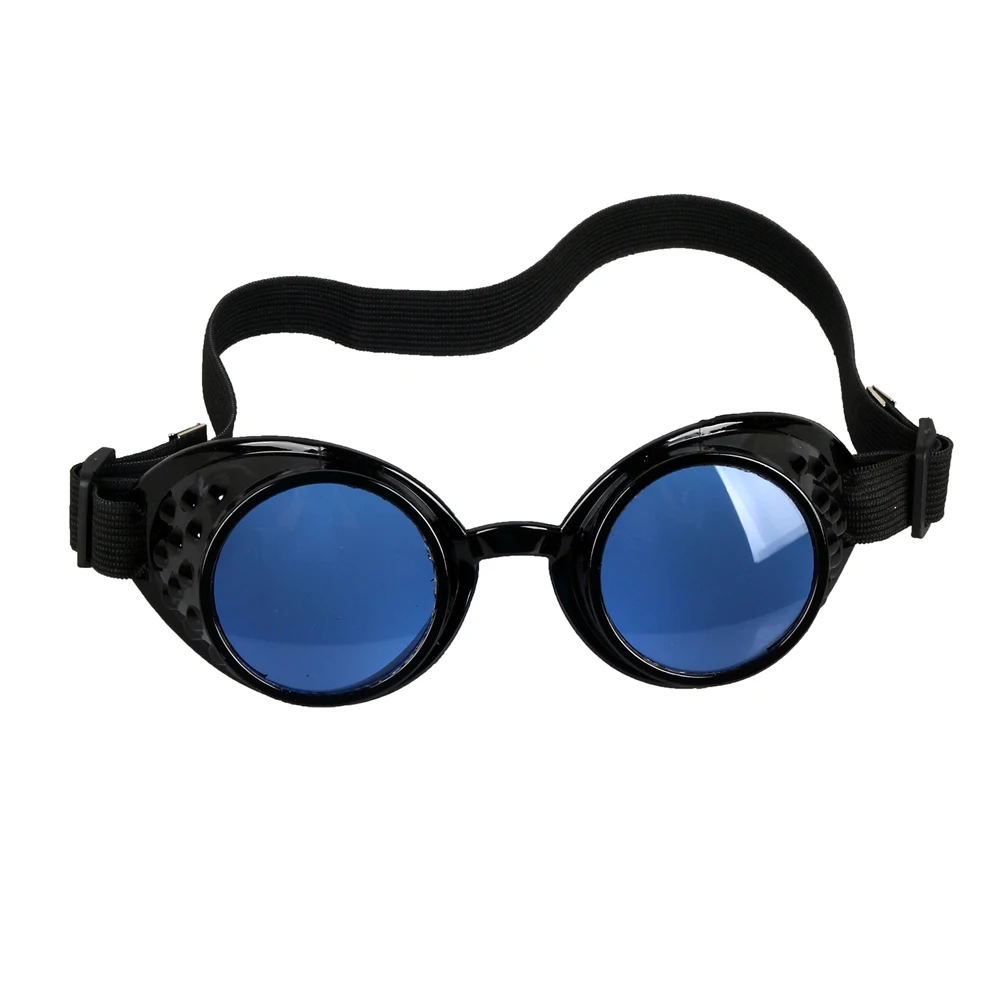 Новая мода высокое качество Готический Косплей защитные очки в стиле стимпанк Сварка панк Быстрая - Цвет линз: Blue