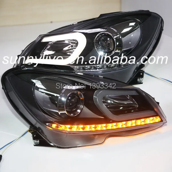 Для Mercedes Benz W204 Светодиодная лента передняя фара 2012 до 2013 год C Тип SN|projector lamp|projector