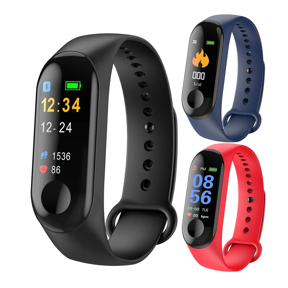 

M3 Plus Smart Sports Bracelet Waterproof Smart Wristband Phone Bluetooth Heart Rate Monitor Fitness Smart Watch For Android IOS