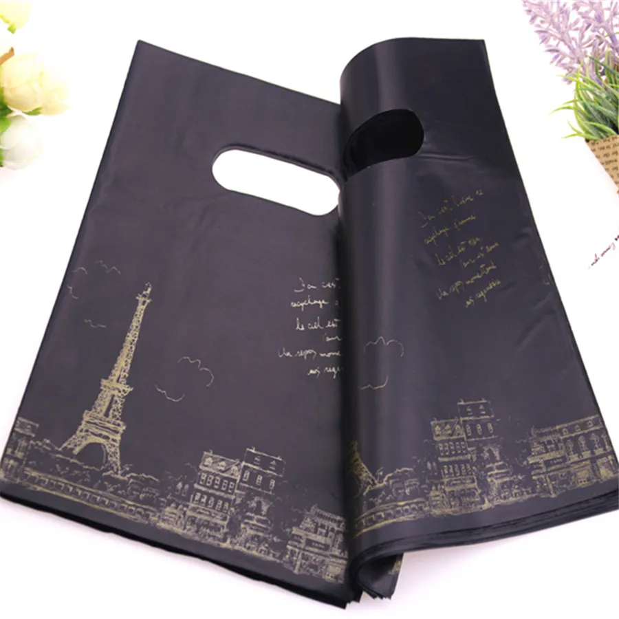 Hot Sale Wholesale 100pcs/lot 15*20cm Purple Thank You Shopping Plastic Bags Smile Face Gift Packaging Bags