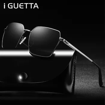 

iGUETTA Square Sunglasses Men Fashion Men 2019 Sunglasses Polarized Man Brand Metal Glasses Frame With Glasses Case IYJC385
