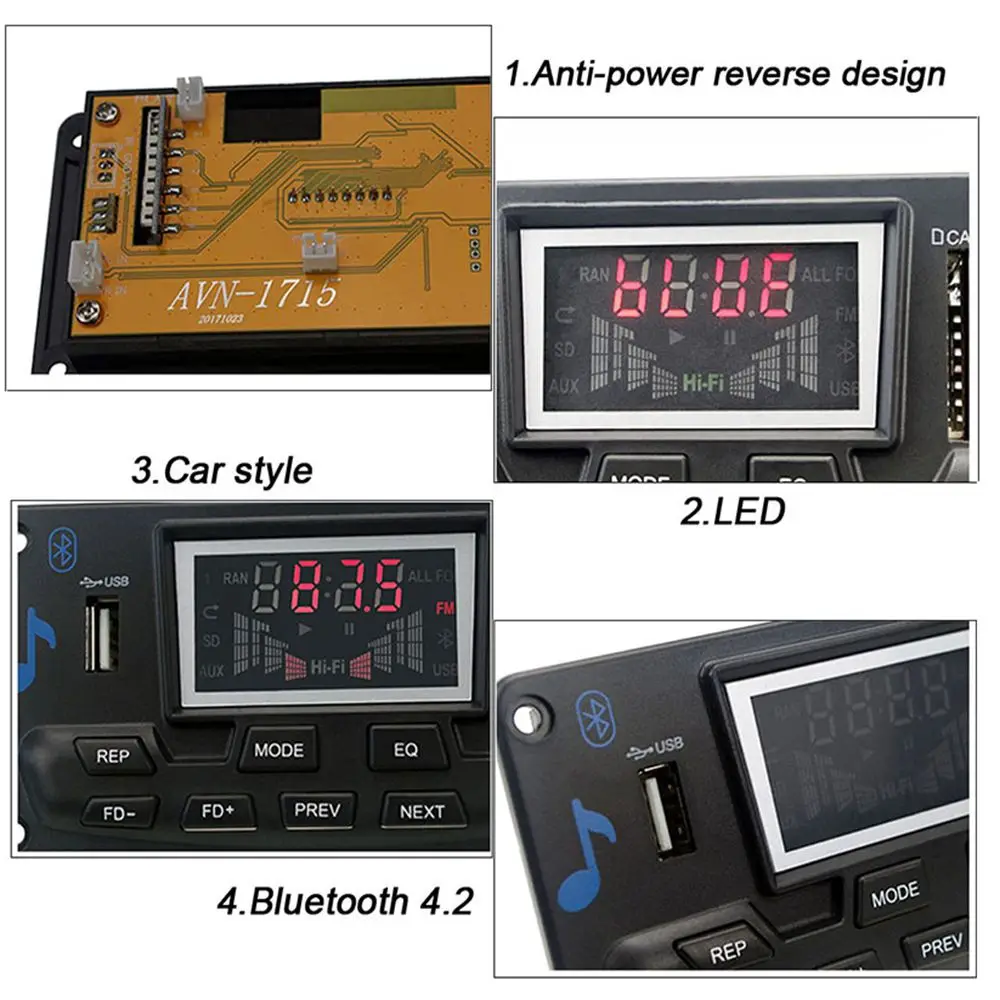 Multi Function Bluetooth MP3 Audio Lossless APE Decoder Board With APP Control EQ FM Spectrum Display For Amplifiers