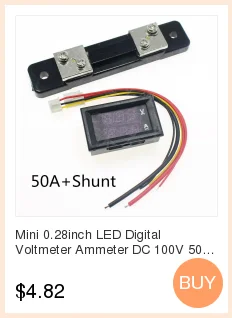 DC 100V 1A 10A 50A 100A мини 0,28 дюймов светодиодный цифровой вольтметр Амперметр Вольт Амперметр индикатор напряжения тестер