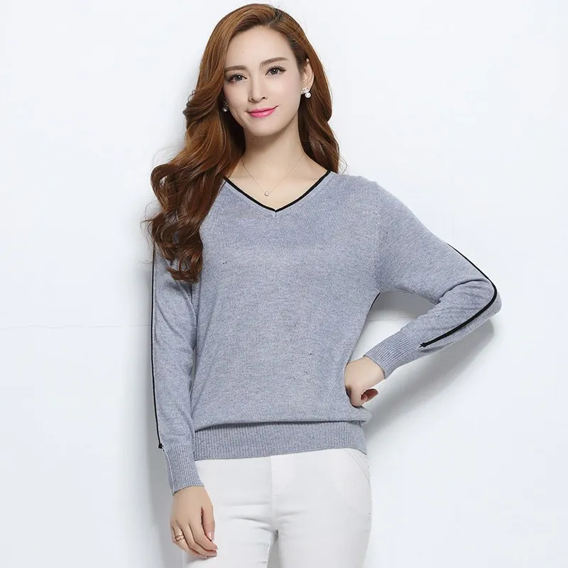 NEW autumn winter women's knitted Cashmere Sweater pullover V-neck Sweaters female fashion wild Wool sweater Slim14 color NEW autumn winter women's knitted Cashmere Sweater pullover V-neck Sweaters female fashion wild Wool sweater Slim14 color