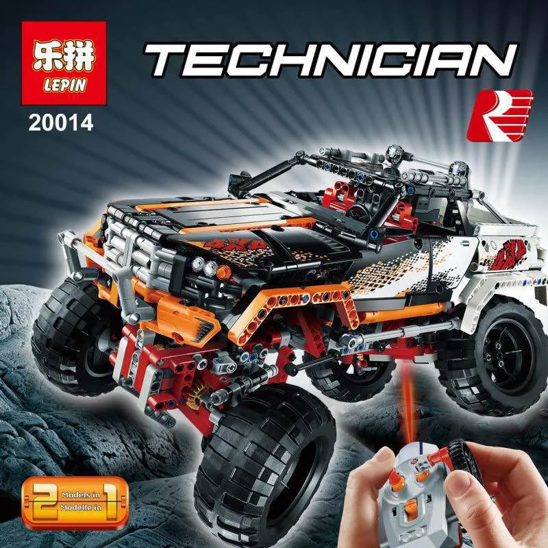 

Lepin 20014 1386PCS Technic Series Ultimate Version The Remote Control Four Wheels Drive Off-road Vehicles Building Blocks Toy