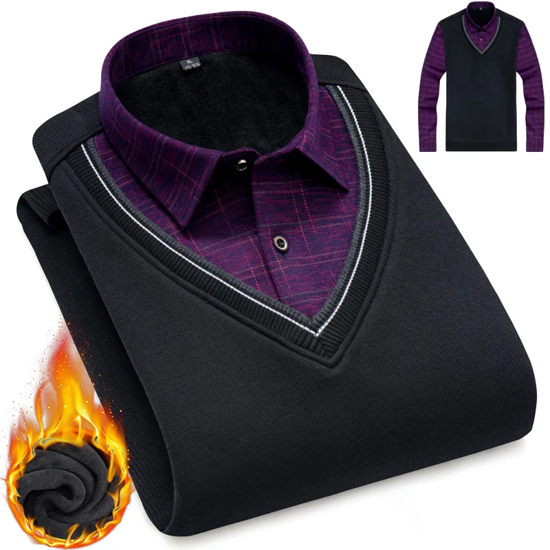 Зимняя мужская рубашка размера плюс 4XL, брендовый Мужской пуловер, мужская рубашка, мужская рубашка с флисом, очень теплая, толстая - Цвет: 8118-06