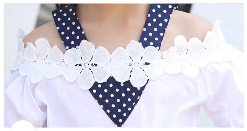 summer girls clothing sets children off-the-shoulder lace shorts pant two-piece girls clothing suit (1)