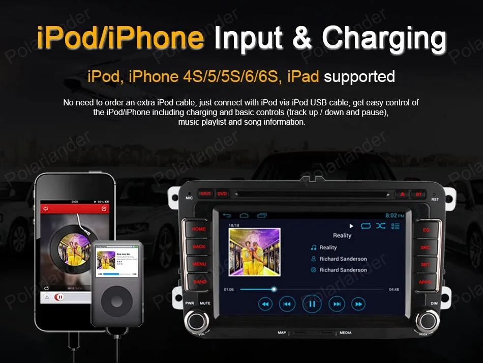 Cheap Android4.4 Car DVD For VW passat jetta polo golf Quad Core FM AM GPS radio support wifi 3G BT GPS DAB+ DVR TPMS DTV OBDII 11