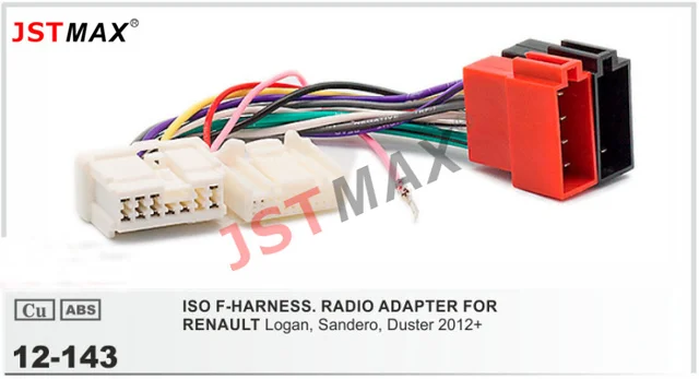 Jstmax Car Dvd Radio Stereo Iso Cable Adapter For Renault Logan Sandero Duster 2012 Wiring