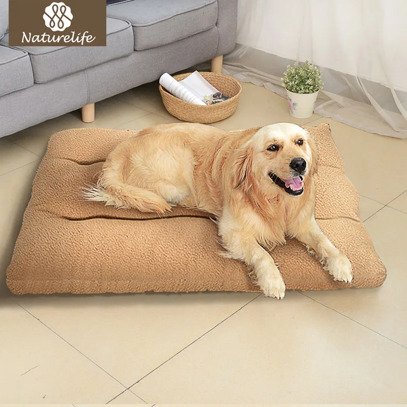 

Naturelife Large Dog Mattress Mat soft Warm Pet Bed Cushion with Removable Designer Washable Cover Sofa Kennel For Pet