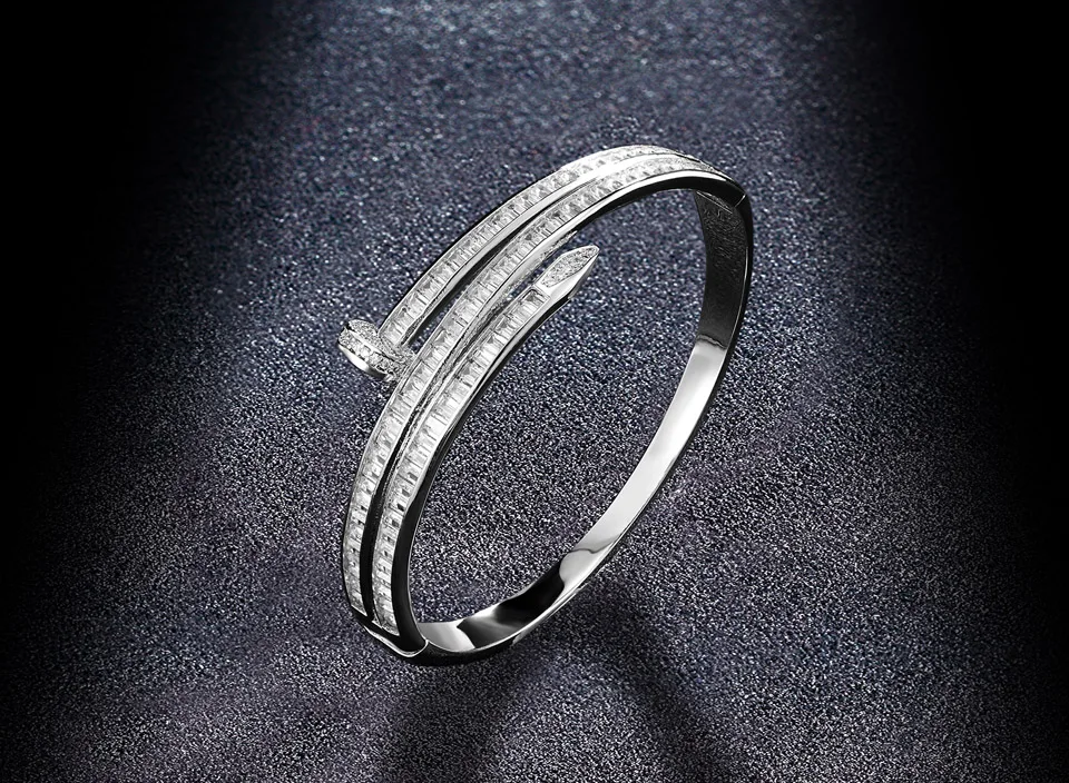 Zlxgirl женский размер T кубический циркон Форма ногтей браслет кольцо Свадебные Ювелирные наборы металл медь микро проложить Установка браслет Бесплатные сумки