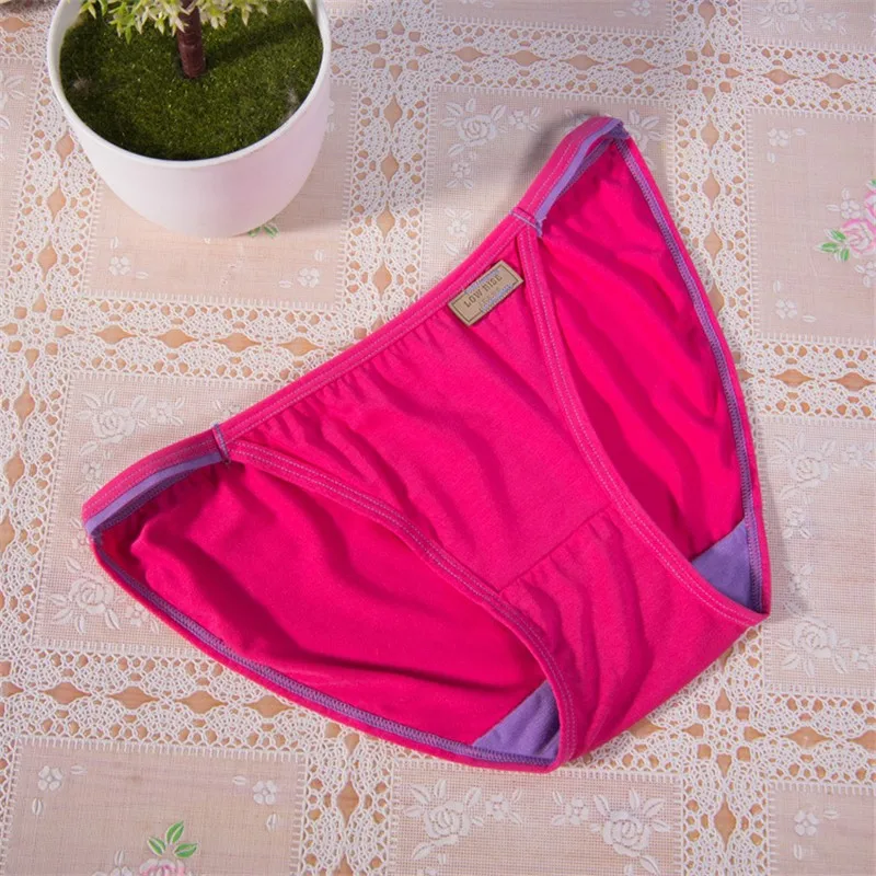 4 Pcs/set Women's Sexy Underwear String Panties Low Waist Seamless Briefs Ladies Bikini Soft Cotton Lingerie 12 Colors FUNCILAC