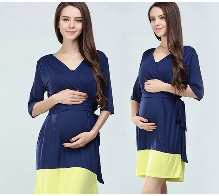 Emotion Moms модная одежда для беременных Модальные платья для кормящих женщин Одежда для беременных женщин для кормящих и беременных платье