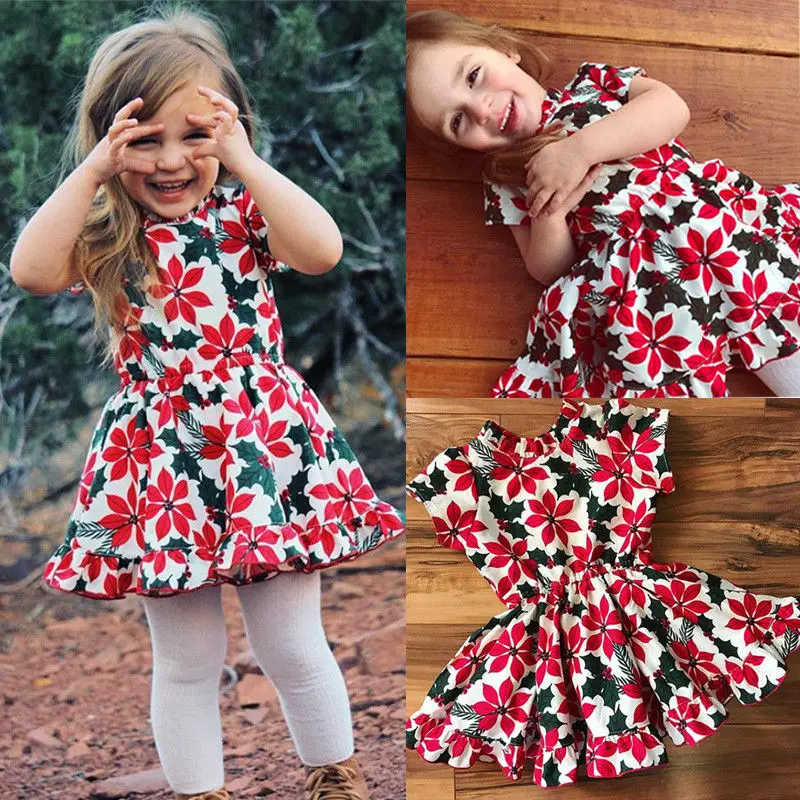 PUDCOCO Hot Cute Toddler Kids Baby Girls Princess Floral Short Sleeve