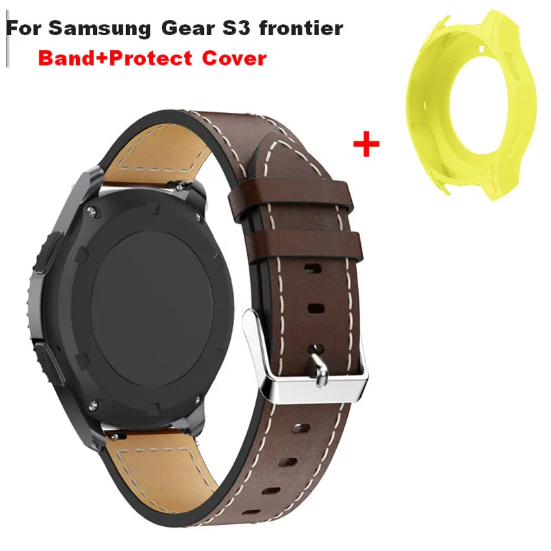 Color9 2 в 1 ремешок для samsung gear S3 Frontier Band кожаный ремешок для часов браслет+ защитный чехол для samsung gear S3 Frontier чехол - Цвет: Color9