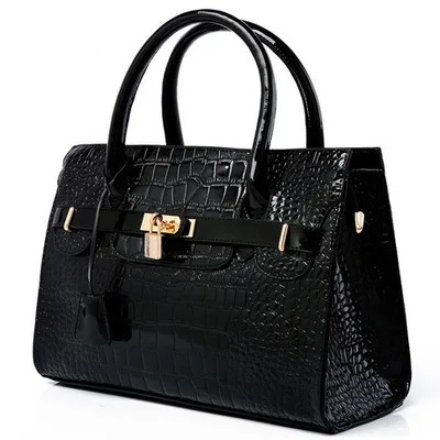 Высококачественная женская сумка из лакированной кожи, сумочка с замком, сумочка, Сумочка для женщин, камень, Аллигатор, сумка бежевого цвета, дизайнерская сумка